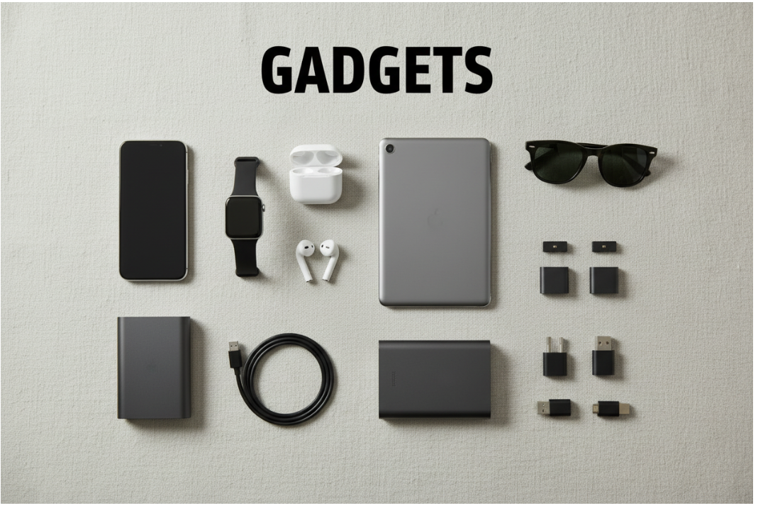 Gadgets banner with text
