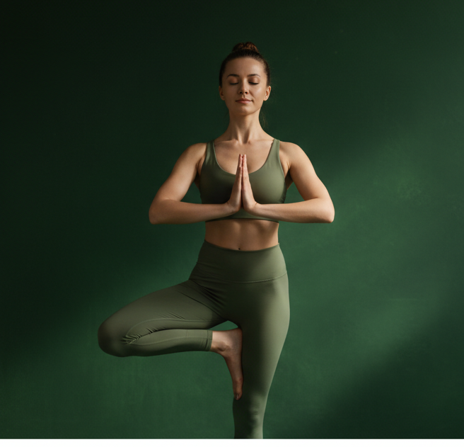 Yoga banner dark green